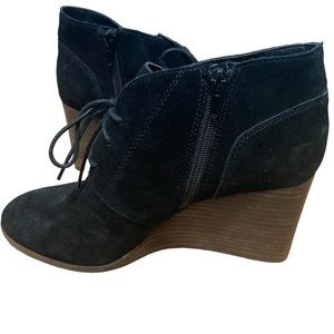 Lucky Brand Black Leather/Suede LP-Shylow Wedge Heels